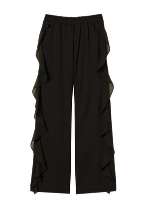 TWINSET ruffle-detail straight trousers - Black