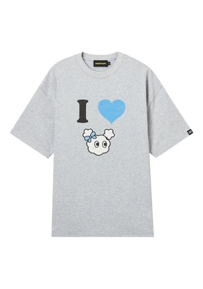 Mini Cream graphic-print cotton T-shirt - Grey