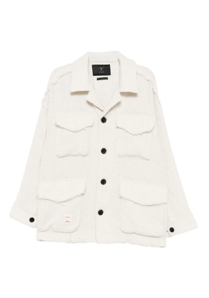 FIVE CM logo-patch shirt jacket - Neutrals