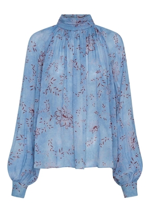 Nicholas Solene floral-print high-neck top - Blue