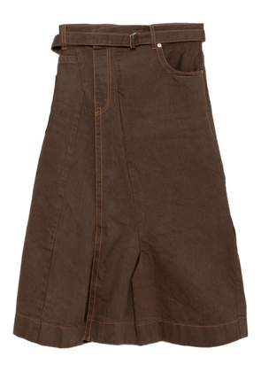 sacai cotton wrap skirt - Brown