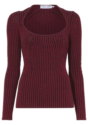 Proenza Schouler White Label plaited rib scoop neck jumper - Red