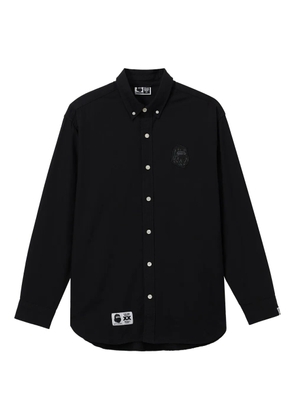 FINGERCROXX logo-patch cotton shirt - Black