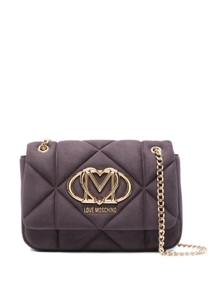 Love Moschino quilted logo-plaque shoulder bag - Purple