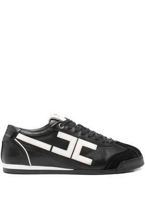 Elisabetta Franchi logo-detail leather sneakers - Black