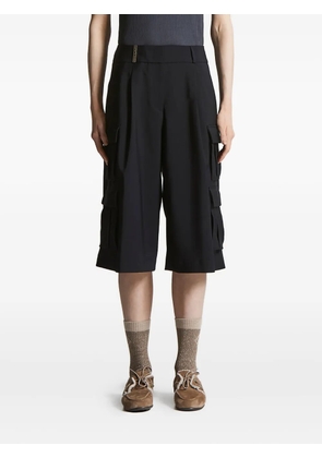 Peserico pleated cargo knee-lenght shorts - Blue