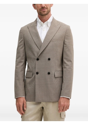BOSS double-breasted checked blazer - Neutrals