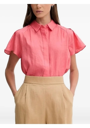 Pedro Del Hierro ruffled-sleeve linen shirt - Pink