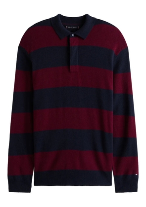 Tommy Hilfiger striped-collared polo-shirt - Blue