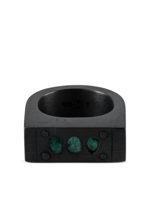 Parts of Four Plate emerald ring - Black