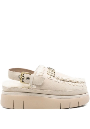 Mou Bounce slingback platform mules - Neutrals