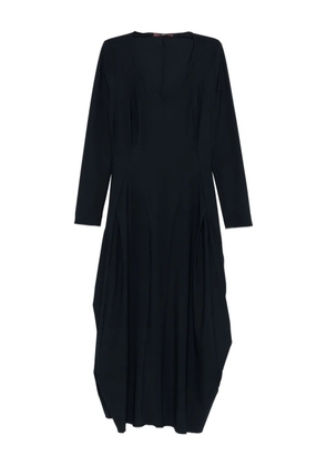 High V-neck three-quarter-sleeve dress - Blue