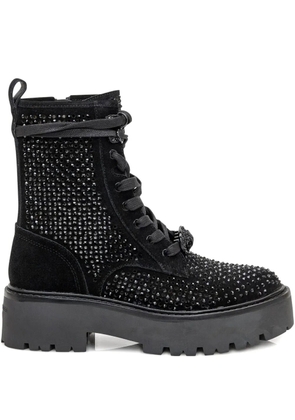 Kurt Geiger London 50mm crystal-embellished boots - Black