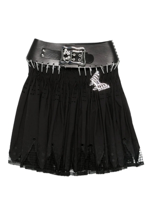 Chopova Lowena butterfly-appliqué carabiner skirt - Black