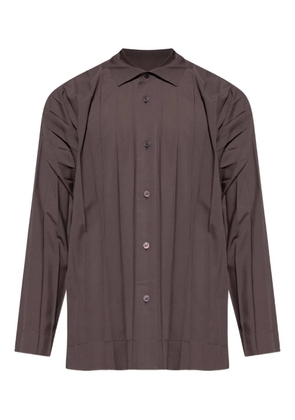 Homme Plissé Issey Miyake Edge pleated long-sleeve shirt - Brown