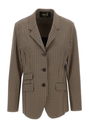 Irie' button check coat - Brown