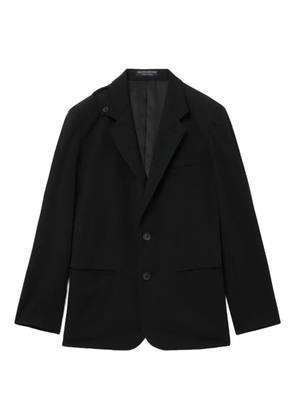 Yohji Yamamoto notched shoulder-detail wool blazer - Black