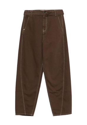 Semicouture Maria Rosabelted contrast-stitch jeans - Brown
