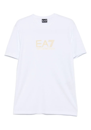 Ea7 Emporio Armani logo-embroidered T-shirt - White