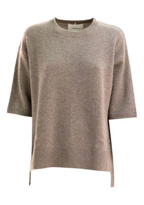 Lisa Yang short-sleeve side-slit sweater - Brown