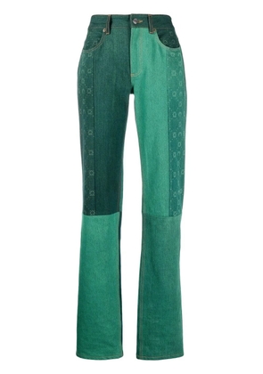 Marine Serre Moonogram straight-leg jeans - Green