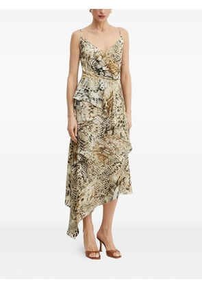 MARCIANO by GUESS ruffled animal-print midi dress - Neutrals