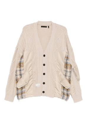 FIVE CM patchwork cardigan - Neutrals