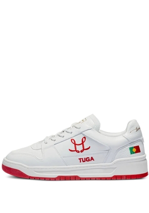 Leandro Lopes Tony embroidered-flag sneakers - White
