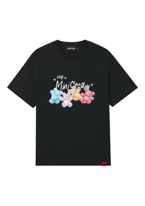 Mini Cream cotton t-shirt - Black
