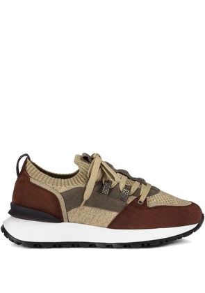 Doucal's lace-up suede sneakers - Brown
