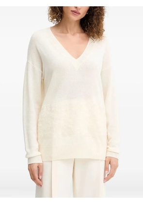 ERMANNO FIRENZE V-neck longsleeve sweater - Neutrals