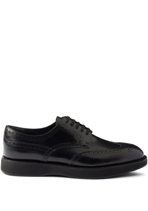 Prada leather lace-up brogue shoes - Black