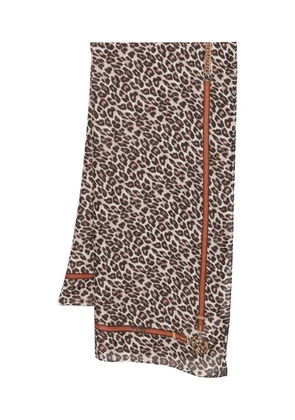 GUESS USA leopard-print scarf - Brown
