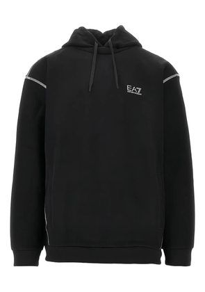 Ea7 Emporio Armani logo-detail hoodie - Black