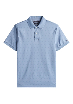 Tommy Hilfiger patterned short-sleeve polo shirt - Blue