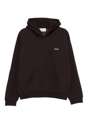 Coperni logo-embroidered hoodie - Brown