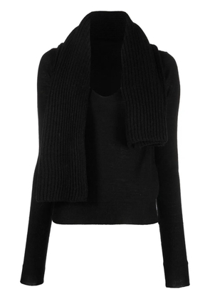 MM6 Maison Margiela scarf-collar detail jumper - Black