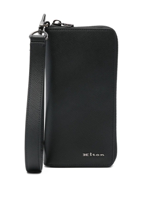 Kiton zip-around leather wallet - Black