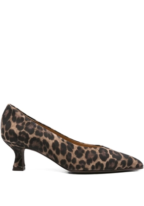 Pedro Miralles 60mm leopard-print pointed-toe pumps - Brown
