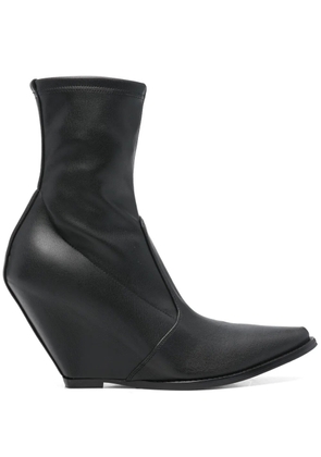 B1ARCHIVE 100mm wedge point-toe ankle boots - Black