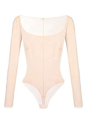 Elisabetta Franchi jacquard-tulle long-sleeve bodysuit - Black