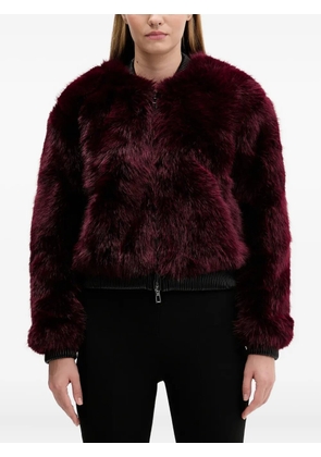Desigual faux fur bomber jacket - Red