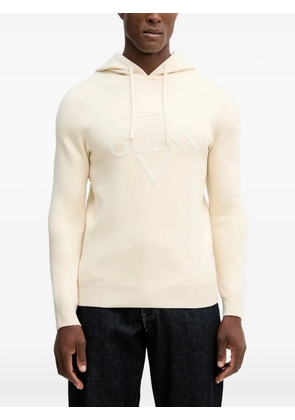 GUESS USA logo-lettering hoodie - Neutrals