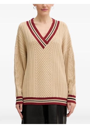 GUESS USA Lina V-neck cable sweater - Neutrals
