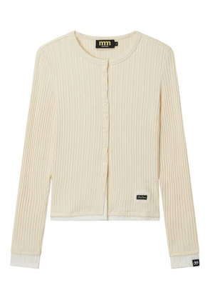 Mini Cream buttoned ribbed cardigan - Neutrals