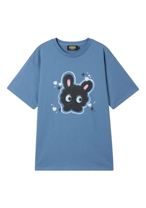 Mini Cream bunny-print cotton T-shirt - Blue