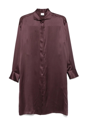 Eleventy long-sleeve silk midi dress - Purple