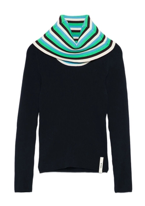 Sunnei folded striped long-sleeve sweater - Blue