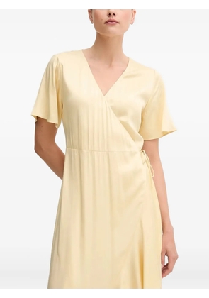 Gant wrap ruffled-sleeve asymmetrical dress - Yellow