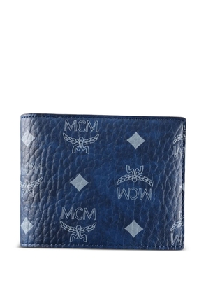 MCM Aren Bifold monogram wallet - Blue